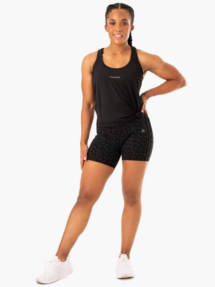 Ryderwear Women Tanks Evolution Racer Back Women's Tanks Black | CA1193MA