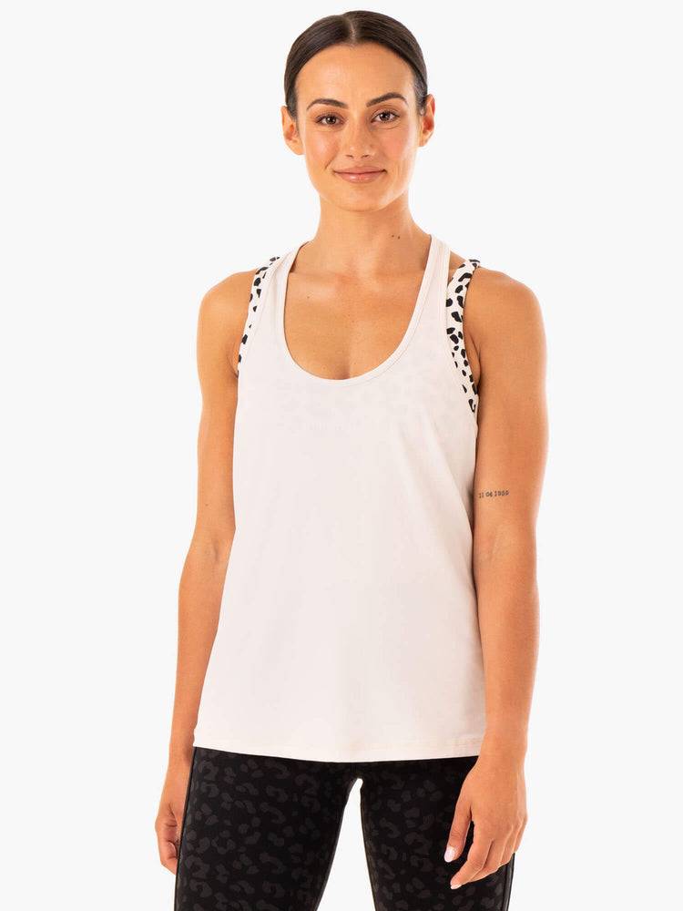 Ryderwear Women Tanks Evolution Racer Back Women\'s Tanks Ivory | CA1238LH