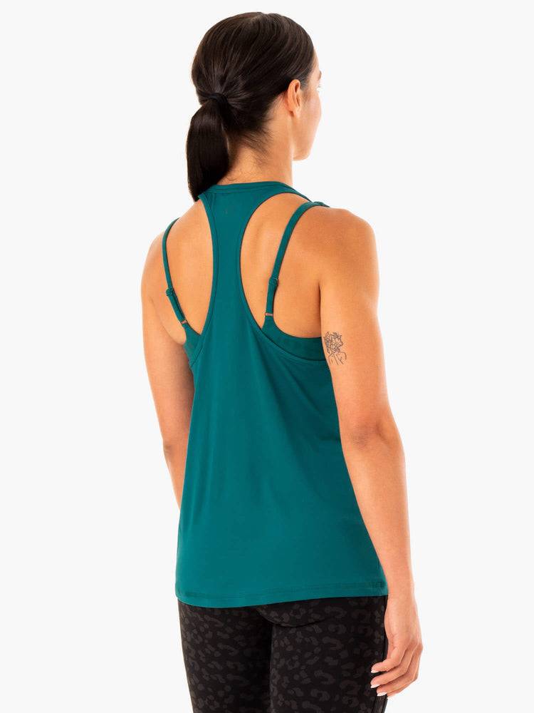 Ryderwear Women Tanks Evolution Racer Back Women's Tanks Teal | CA1261HK