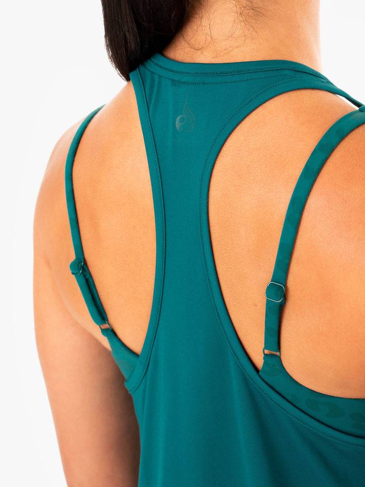 Ryderwear Women Tanks Evolution Racer Back Women's Tanks Teal | CA1261HK