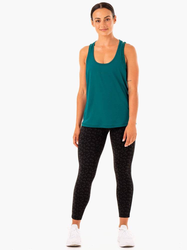 Ryderwear Women Tanks Evolution Racer Back Women's Tanks Teal | CA1261HK