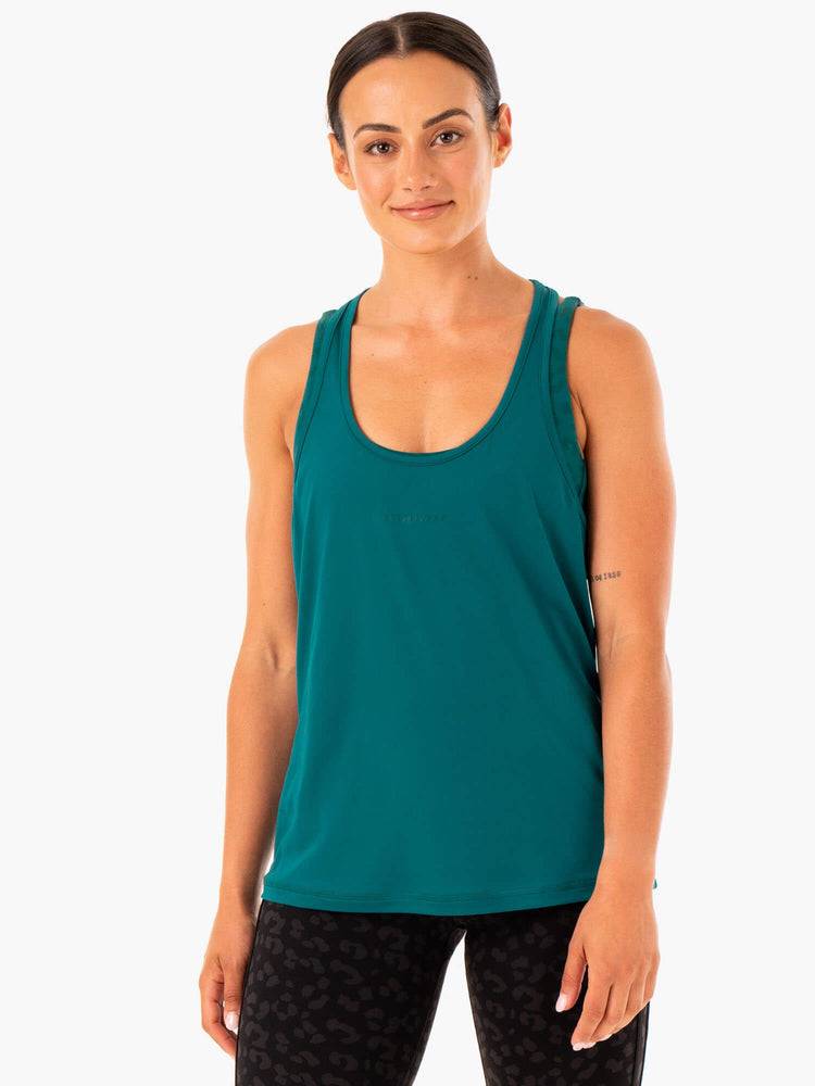 Ryderwear Women Tanks Evolution Racer Back Women\'s Tanks Teal | CA1261HK