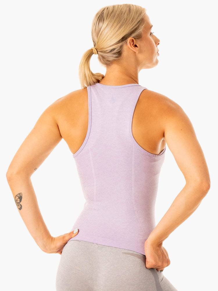 Ryderwear Women Tanks Excel Seamless Mid Length Women's Tanks Lavender Marl | CA1300EX