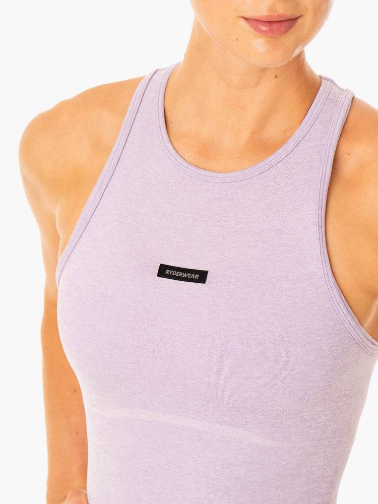 Ryderwear Women Tanks Excel Seamless Mid Length Women's Tanks Lavender Marl | CA1300EX