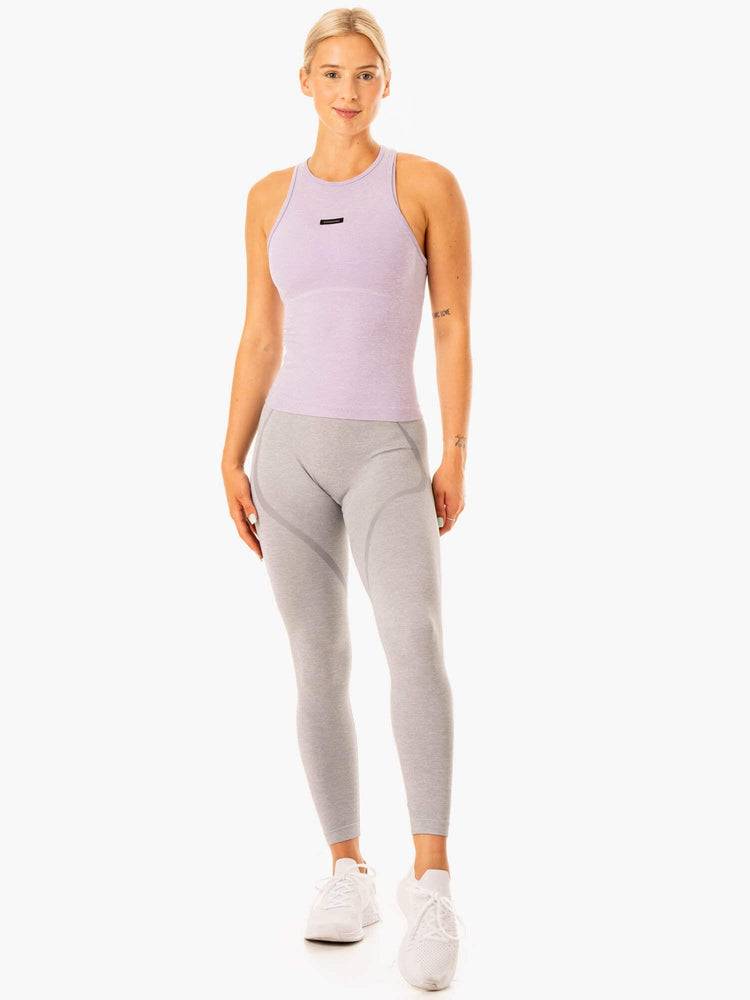 Ryderwear Women Tanks Excel Seamless Mid Length Women's Tanks Lavender Marl | CA1300EX