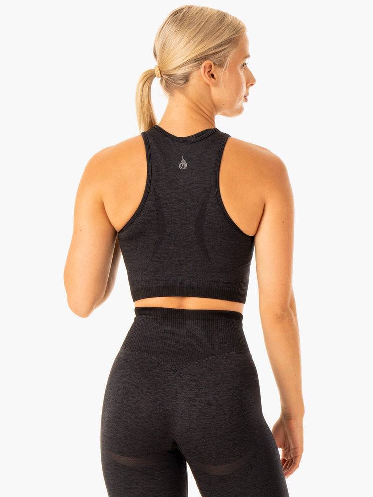 Ryderwear Women Tanks Excel Seamless Women's Tanks Black Marl | CA1191BC