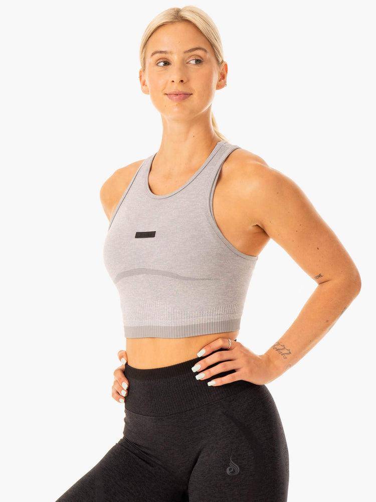 Ryderwear Women Tanks Excel Seamless Women's Tanks Grey Marl | CA1235HK