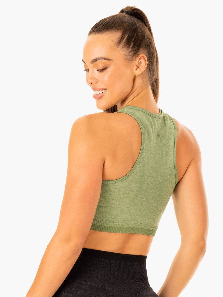 Ryderwear Women Tanks Excel Seamless Women's Tanks Moss Green Marl | CA1251YU