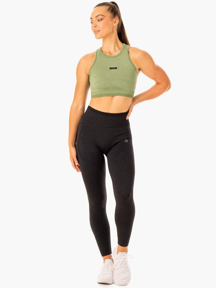 Ryderwear Women Tanks Excel Seamless Women's Tanks Moss Green Marl | CA1251YU