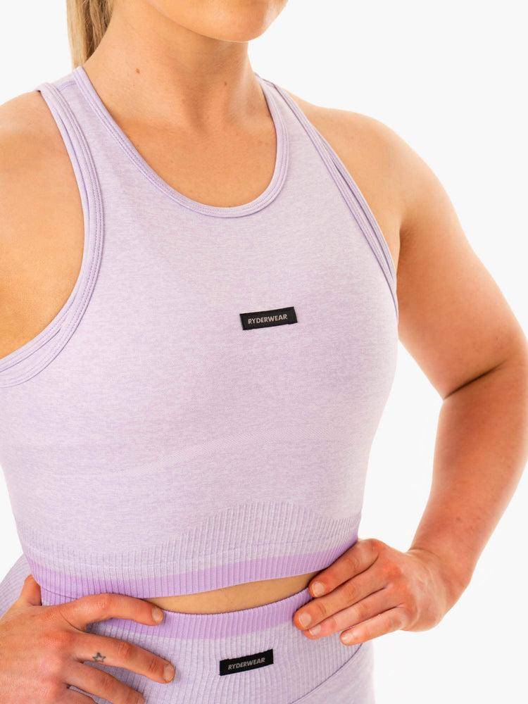 Ryderwear Women Tanks Excel Seamless Women\'s Tanks Lavender Marl | CA1278UT