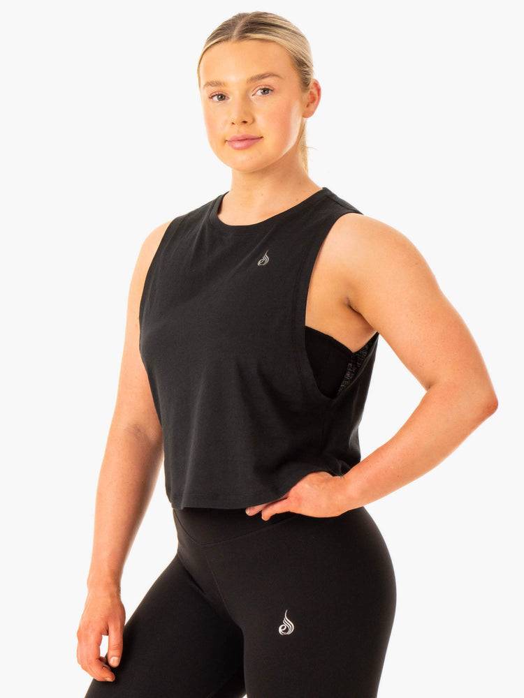 Ryderwear Women Tanks Flow Scoop Women's Tanks Black | CA1274EX