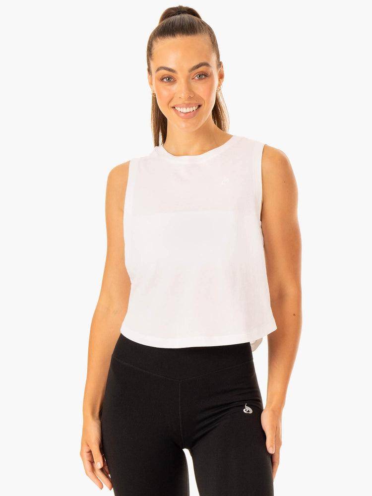 Ryderwear Women Tanks Flow Scoop Women\'s Tanks White | CA1310DN