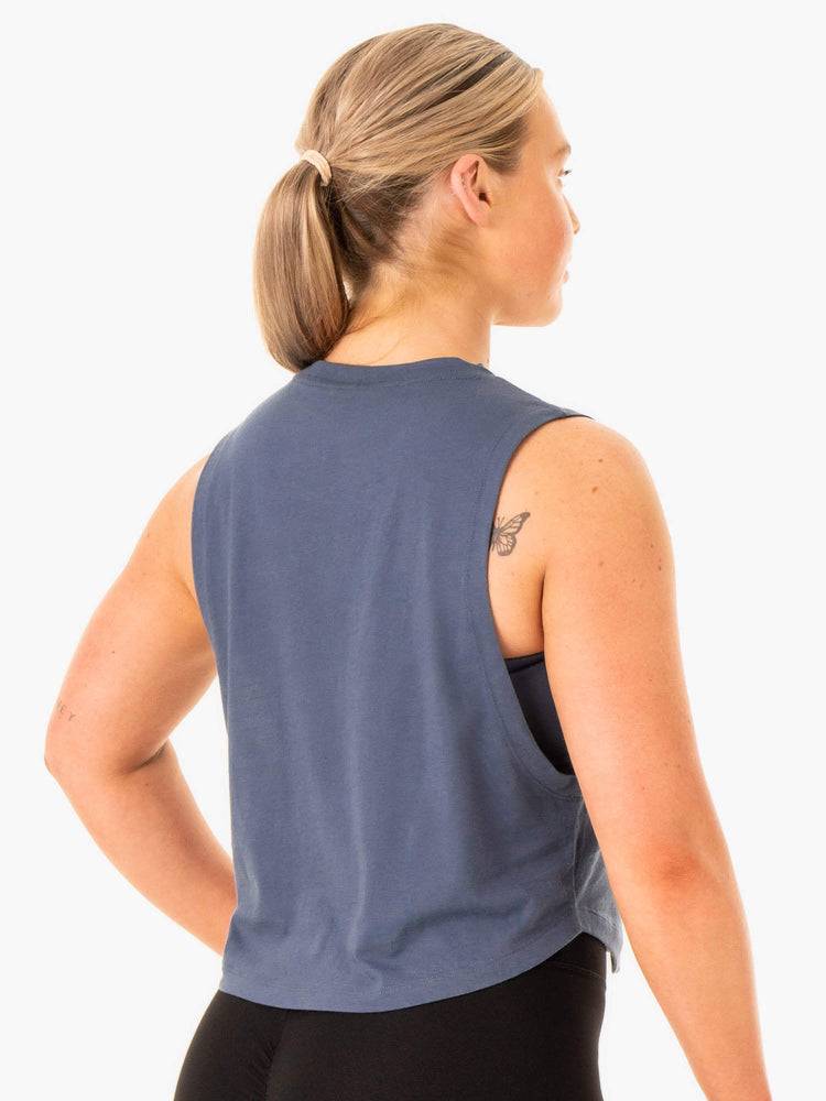 Ryderwear Women Tanks Flow Scoop Women's Tanks Steel Blue | CA1311FM