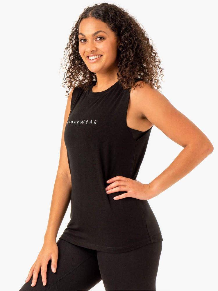 Ryderwear Women Tanks Foundation Muscle Women's Tanks Black | CA1279IS