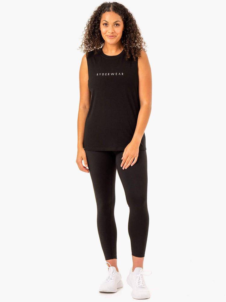 Ryderwear Women Tanks Foundation Muscle Women's Tanks Black | CA1279IS