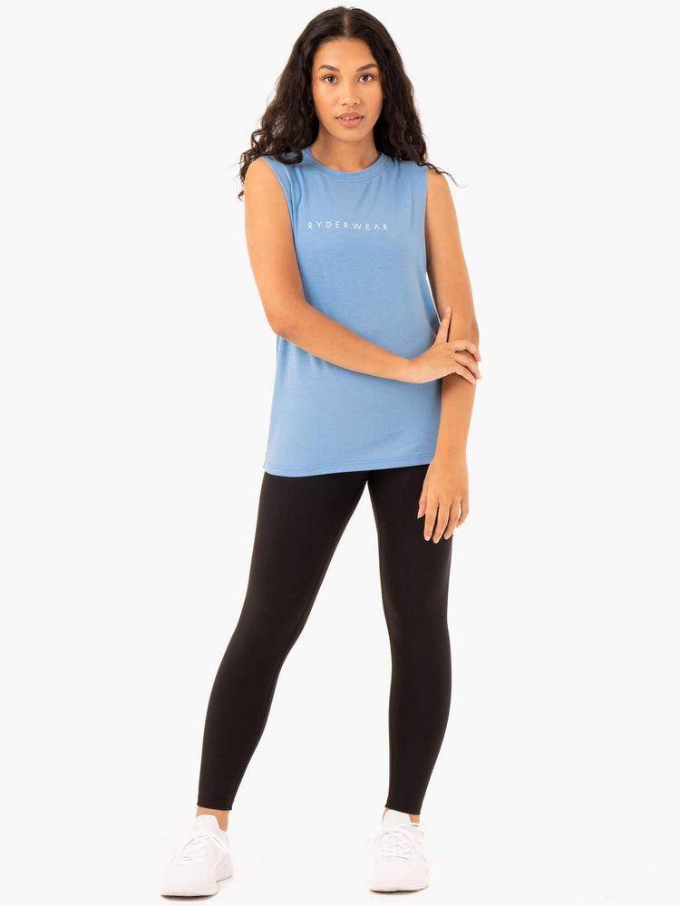 Ryderwear Women Tanks Foundation Muscle Women's Tanks Sky Blue | CA1298QZ