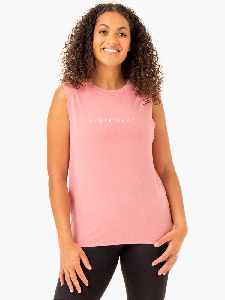 Ryderwear Women Tanks Foundation Muscle Women's Tanks Blush Pink | CA1308AP