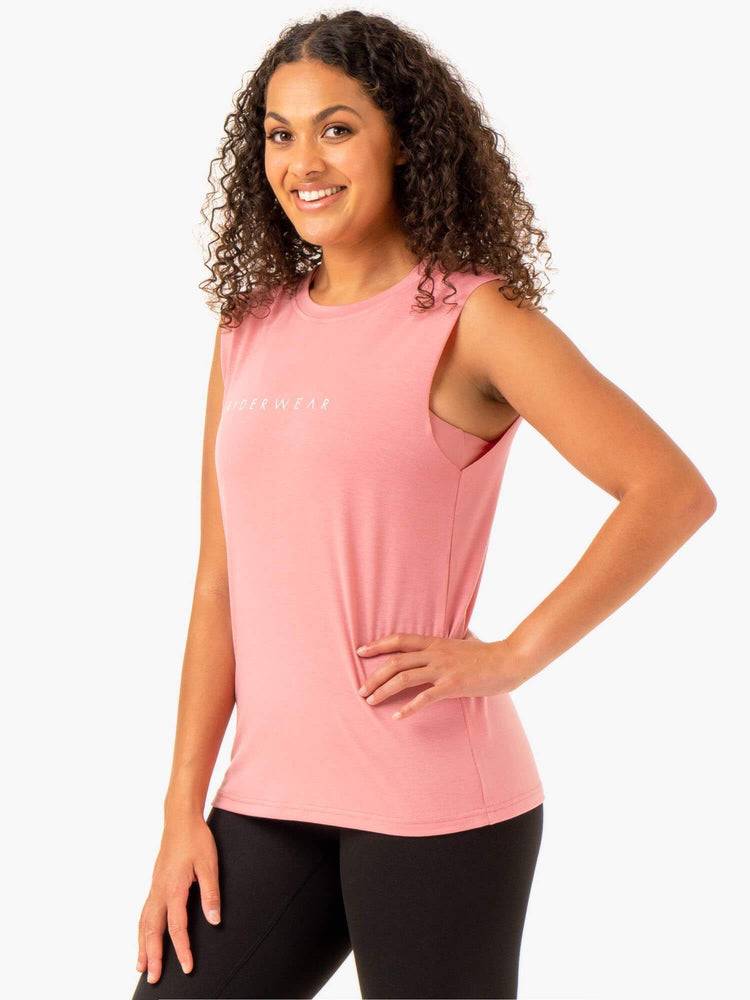 Ryderwear Women Tanks Foundation Muscle Women's Tanks Blush Pink | CA1308AP