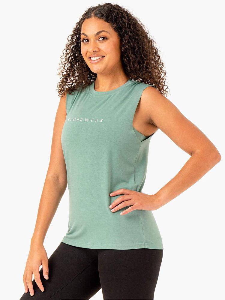 Ryderwear Women Tanks Foundation Muscle Women's Tanks Sage | CA1331IS