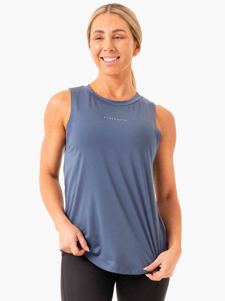 Ryderwear Women Tanks Freedom Training Women\'s Tanks Steel Blue | CA1318XF