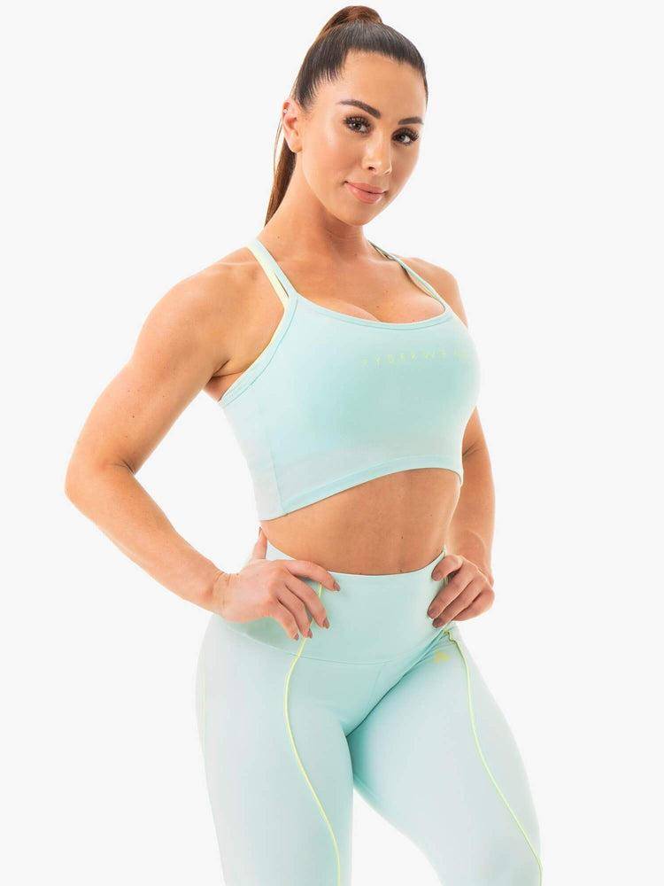 Ryderwear Women Tanks Glow Crop Top Women's Tanks Aquamint | CA1348NB