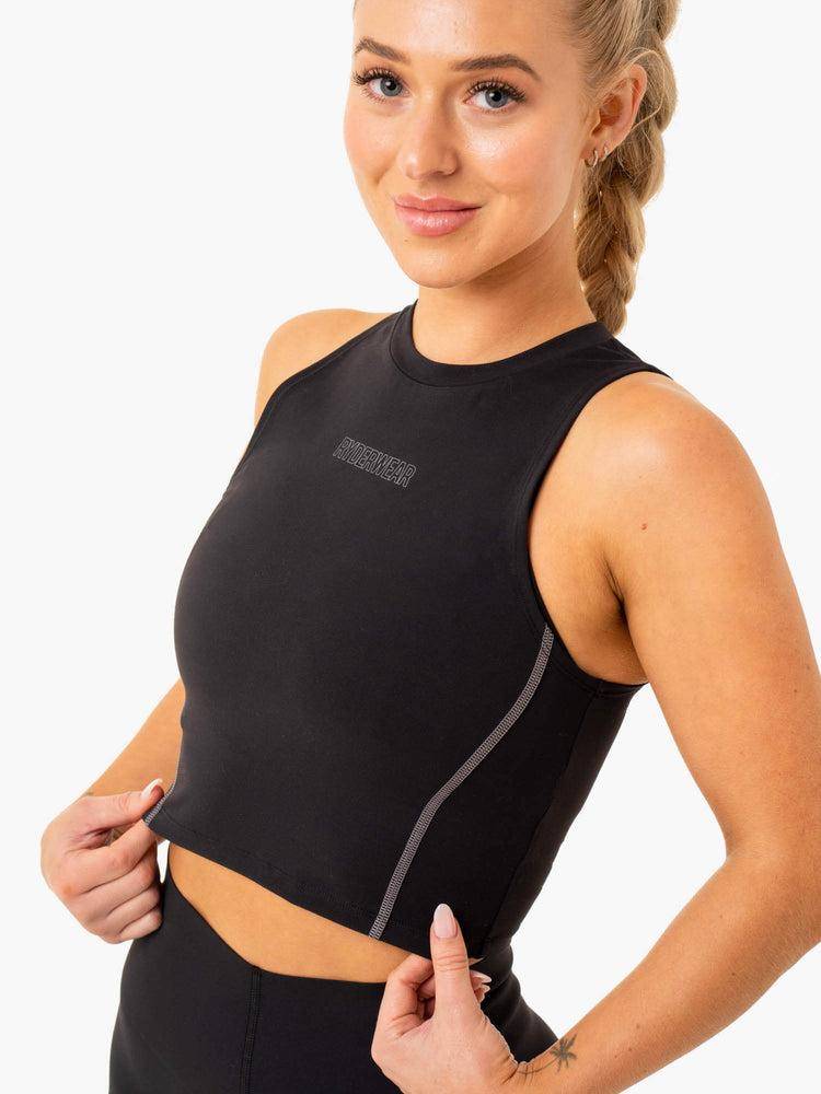 Ryderwear Women Tanks Highlight Compression Women's Tanks Black | CA1257SO