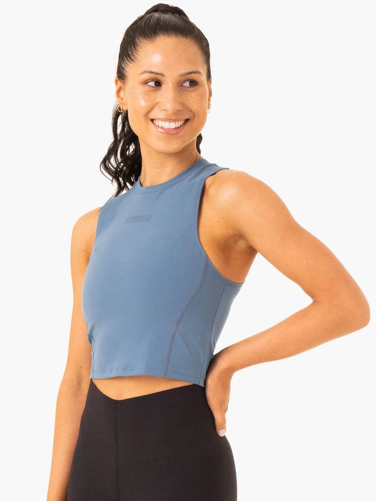 Ryderwear Women Tanks Highlight Compression Women's Tanks Steel Blue | CA1294VD