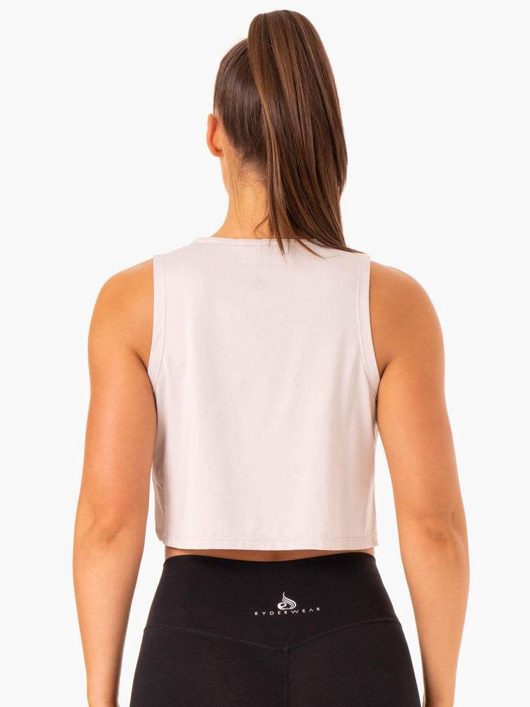 Ryderwear Women Tanks Hybrid Muscle Women's Tanks Ivory | CA1171RW