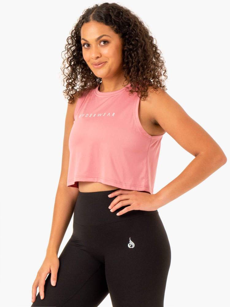 Ryderwear Women Tanks Hybrid Muscle Women's Tanks Blush Pink | CA1273WY