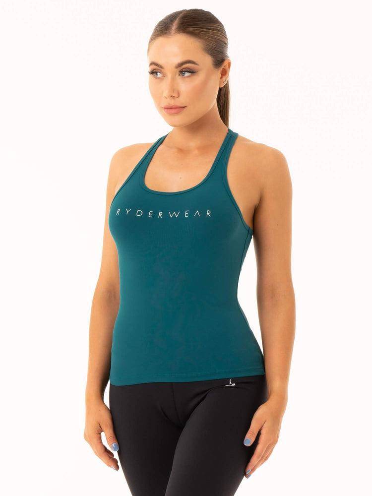 Ryderwear Women Tanks Hype Racer Back Women's Tanks Emerald | CA1165BC