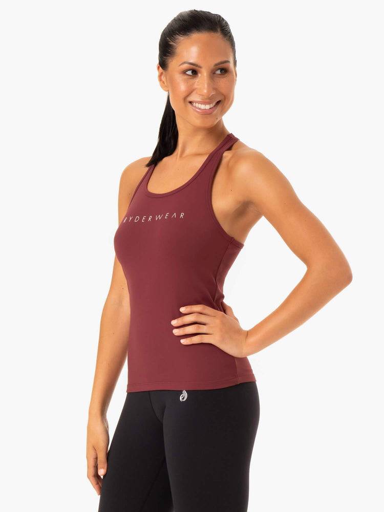 Ryderwear Women Tanks Hype Racer Back Women's Tanks Burgundy | CA1184JJ