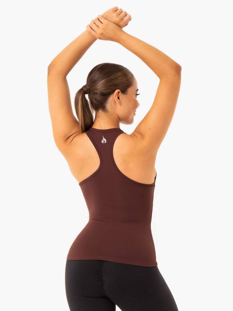 Ryderwear Women Tanks Hype Racer Back Women's Tanks Chocolate | CA1204AP