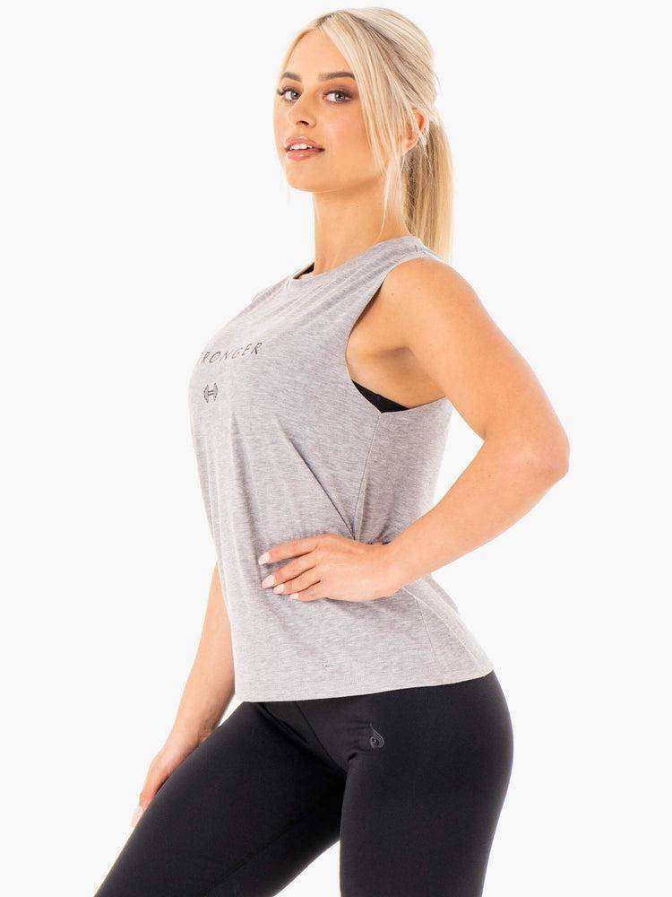 Ryderwear Women Tanks Ladies Baller Women's Tanks Grey Marl | CA1133KI