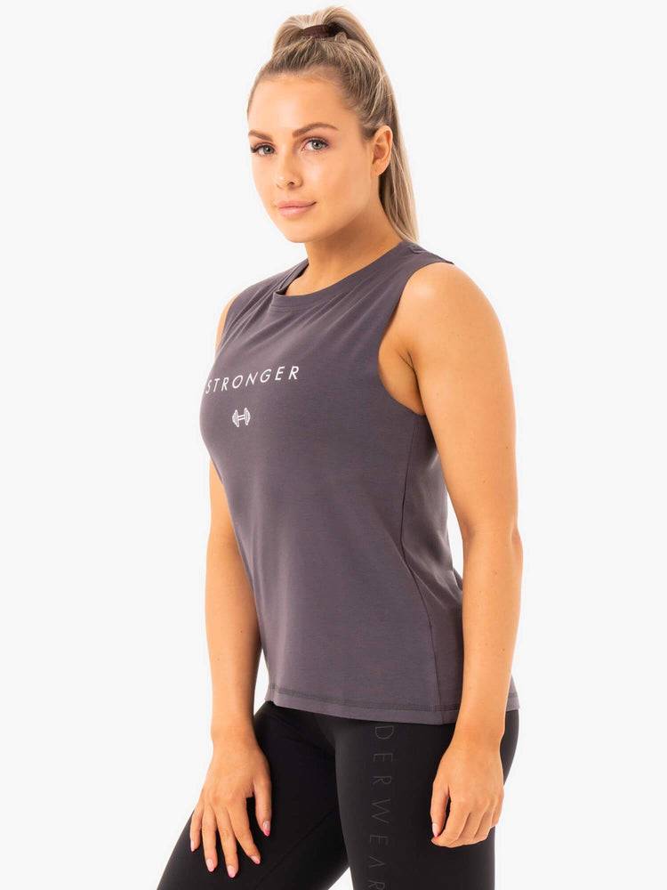 Ryderwear Women Tanks Ladies Baller Women's Tanks Charcoal | CA1134LH