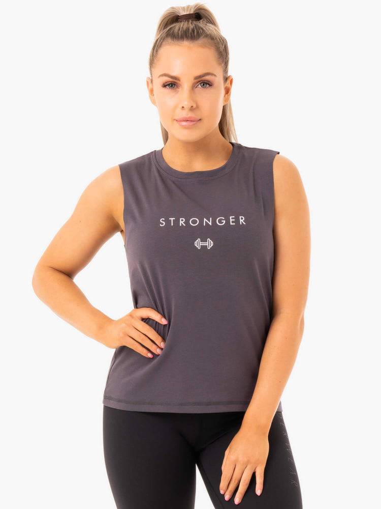 Ryderwear Women Tanks Ladies Baller Women\'s Tanks Charcoal | CA1134LH