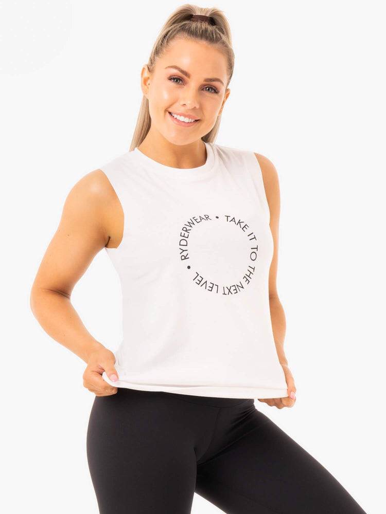 Ryderwear Women Tanks Ladies Baller Women's Tanks White | CA1141MA