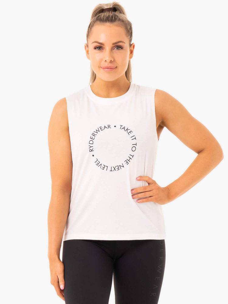 Ryderwear Women Tanks Ladies Baller Women\'s Tanks White | CA1141MA