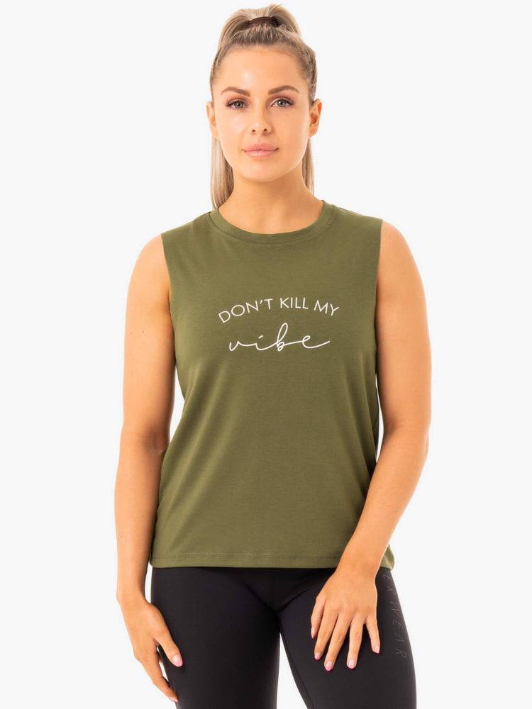 Ryderwear Women Tanks Ladies Baller Women's Tanks Khaki | CA1147YU