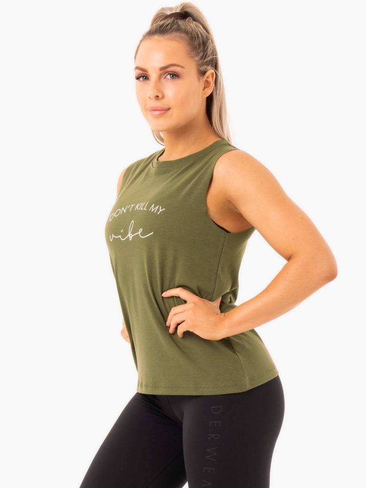 Ryderwear Women Tanks Ladies Baller Women's Tanks Khaki | CA1147YU