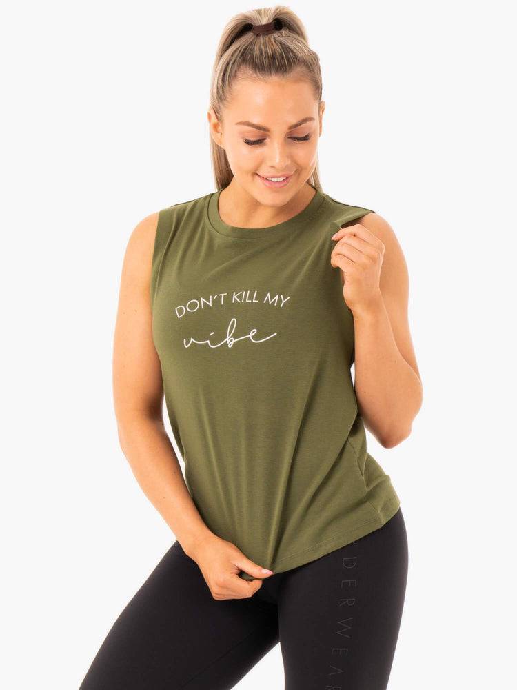 Ryderwear Women Tanks Ladies Baller Women\'s Tanks Khaki | CA1147YU