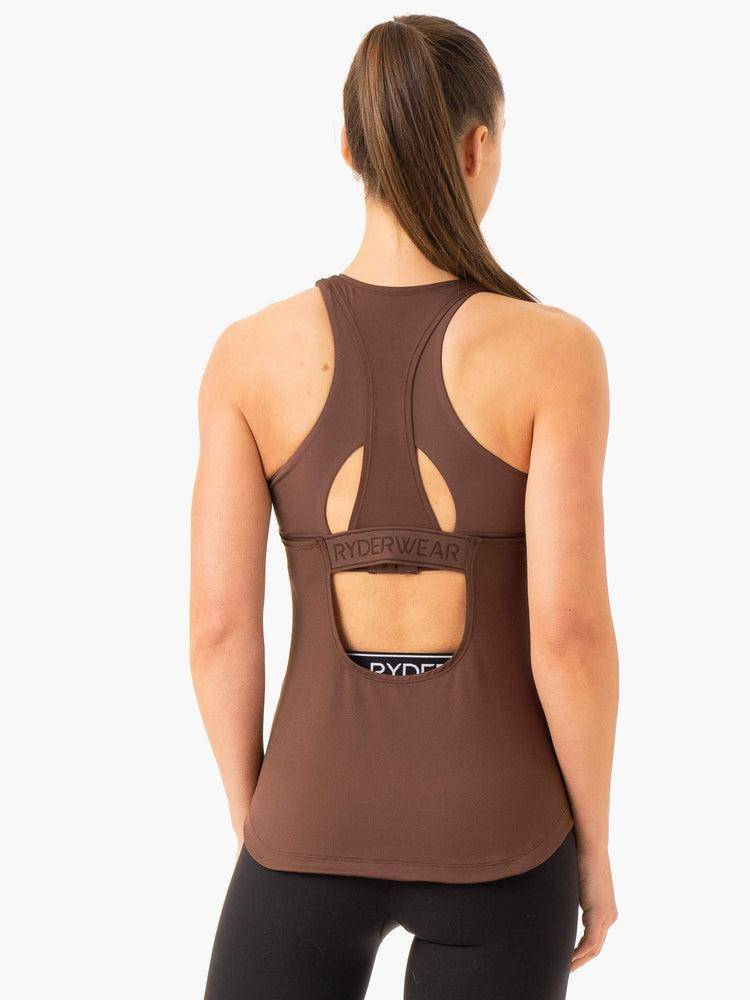 Ryderwear Women Tanks Level Up Training Women's Tanks Chocolate | CA1307PQ