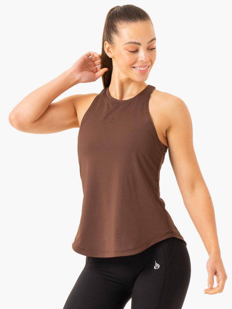 Ryderwear Women Tanks Level Up Training Women's Tanks Chocolate | CA1307PQ