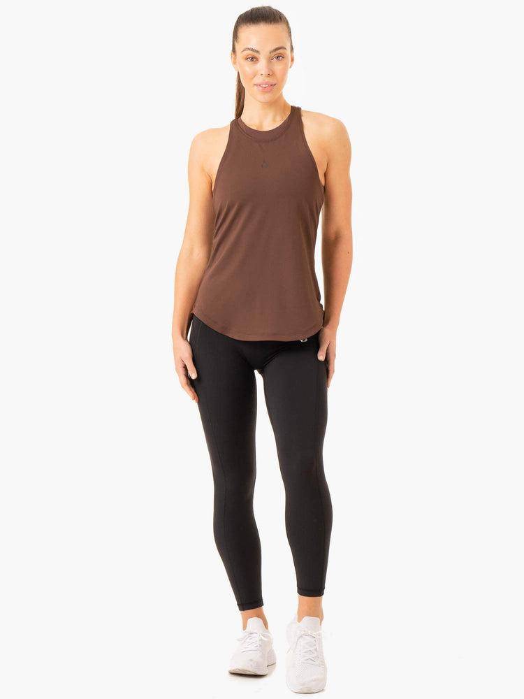 Ryderwear Women Tanks Level Up Training Women's Tanks Chocolate | CA1307PQ