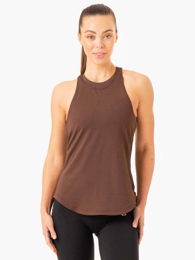 Ryderwear Women Tanks Level Up Training Women\'s Tanks Chocolate | CA1307PQ