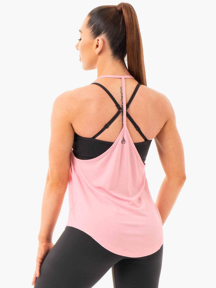 Ryderwear Women Tanks Luxe T-Back Women's Tanks Pink | CA1215CE