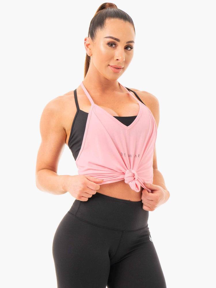 Ryderwear Women Tanks Luxe T-Back Women's Tanks Pink | CA1215CE