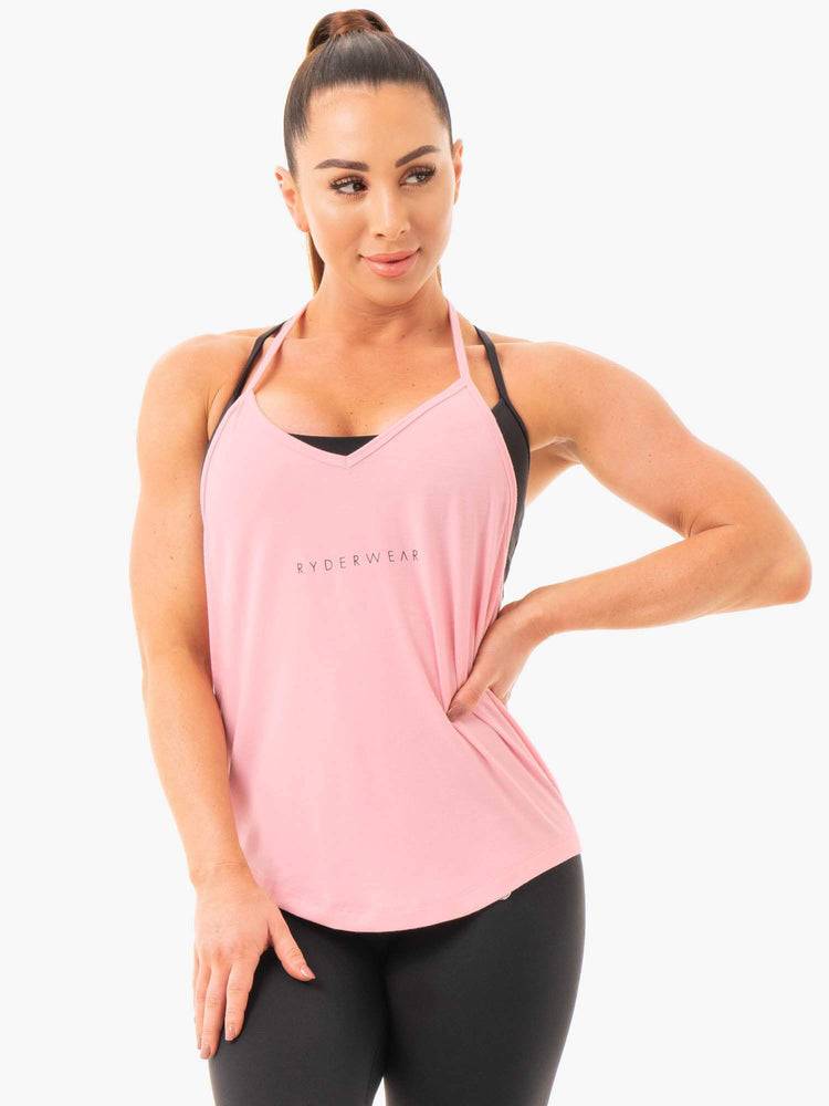 Ryderwear Women Tanks Luxe T-Back Women\'s Tanks Pink | CA1215CE