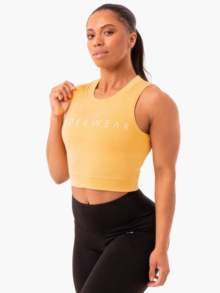 Ryderwear Women Tanks Motion Crop Top Women's Tanks Mango | CA1190VD