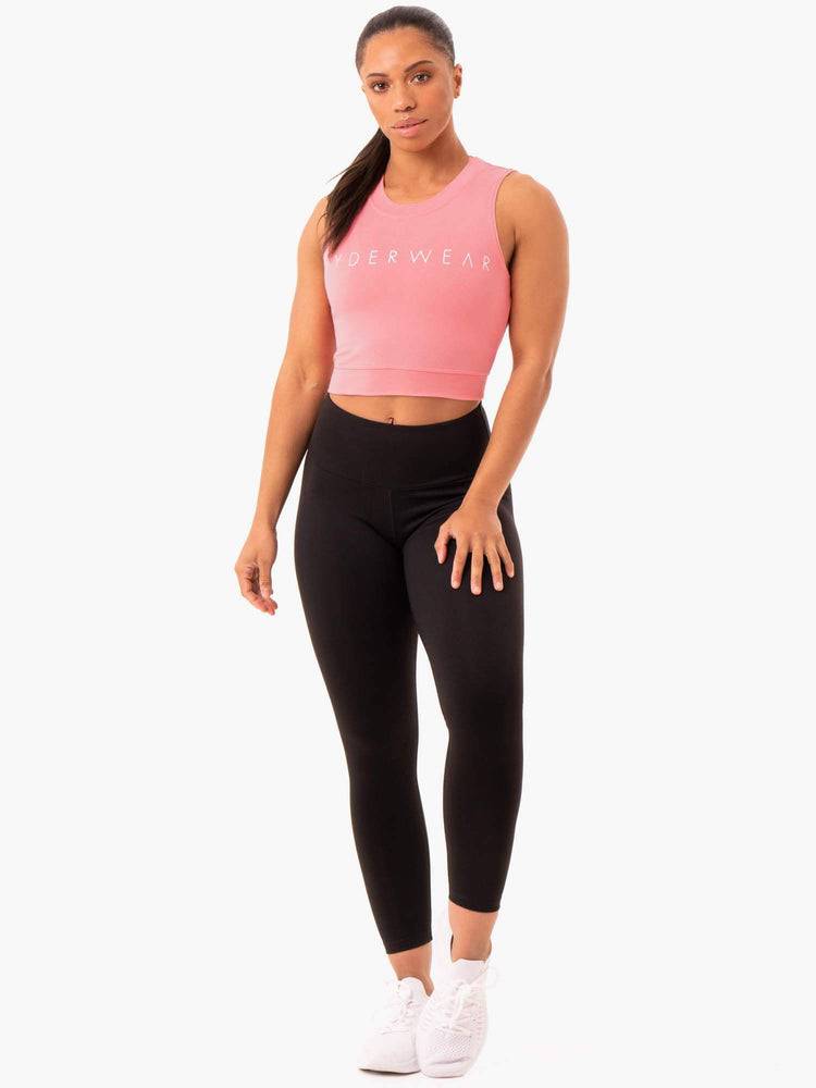 Ryderwear Women Tanks Motion Crop Top Women's Tanks Rose Pink | CA1209HK