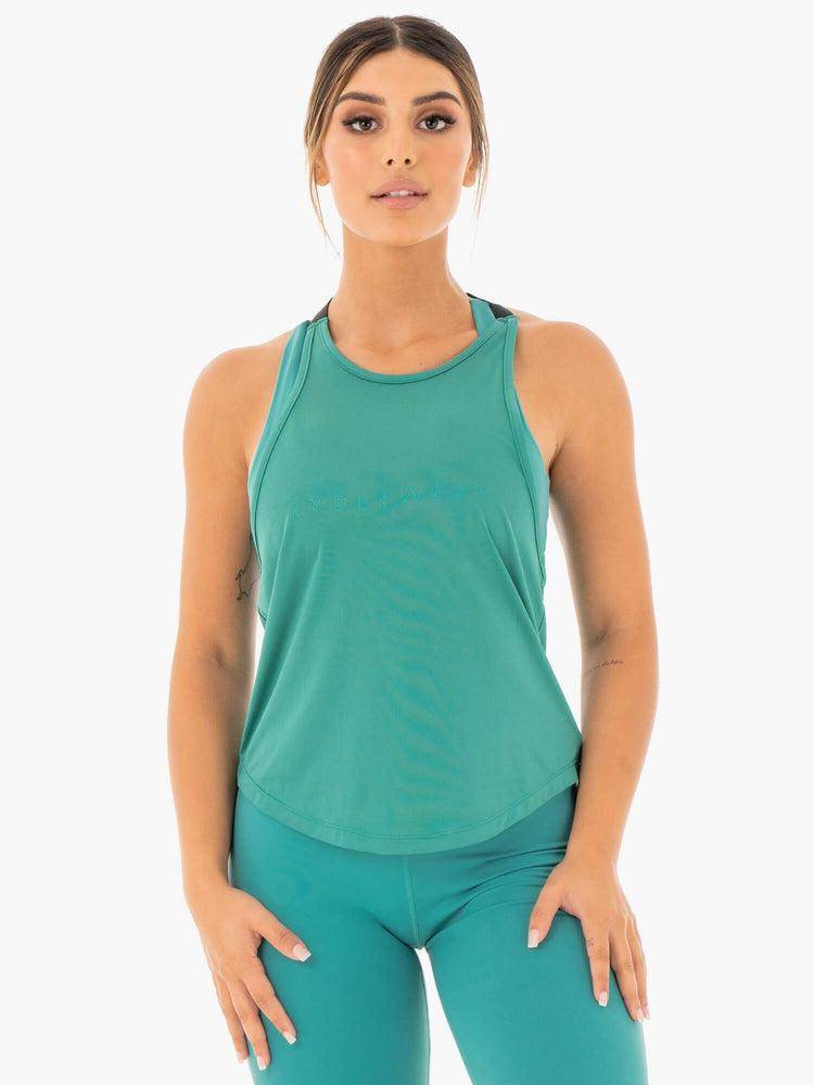 Ryderwear Women Tanks Motion Slinky T-Back Women\'s Tanks Teal | CA1143WY